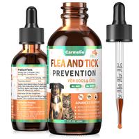 Carmelie Flea & Tick Support Drops for Dogs & Cats | Natural Liquid Formula with Vitamins | Bacon Flavor, All Breeds & Ages