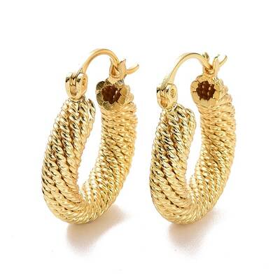 Brass Chunky Hoop Earrings for Women