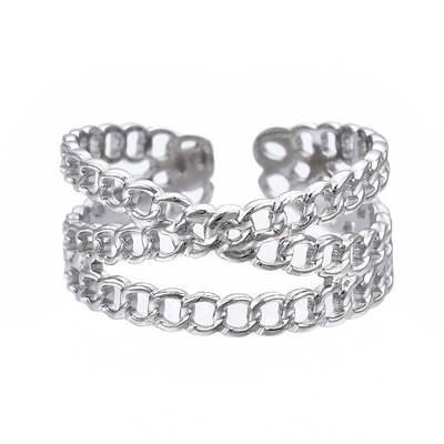 Non-Tarnish 304 Stainless Steel Criss Cross Open Cuff Ring