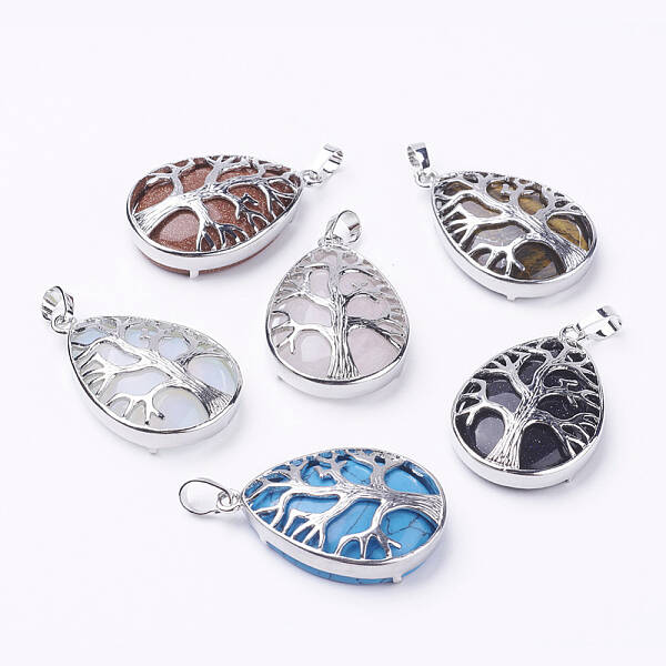 Natural & Synthetic Mixed Stone Pendants
