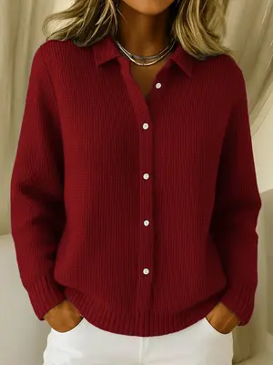Elaine | Classic Knit Button Cardigan