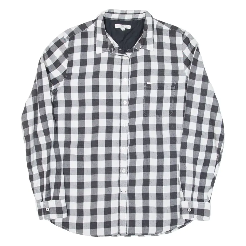 LEE Mens Shirt Black Check Long Sleeve M
