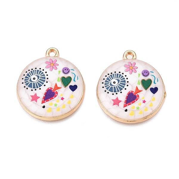 Printed Rack Plating Alloy Enamel Pendants