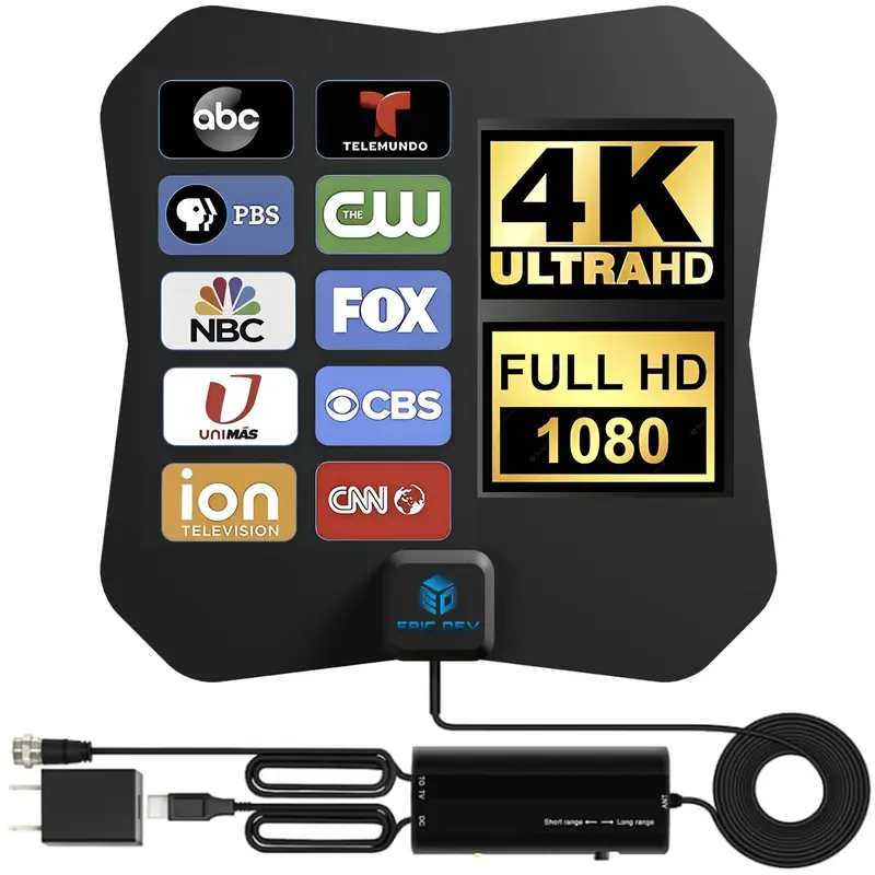 TV Antenna for Smart TV, Indoor Digital TV HD Signal Amplifier for Local Channels, Long Range Reception, Support 4K 8K HDTV 1...