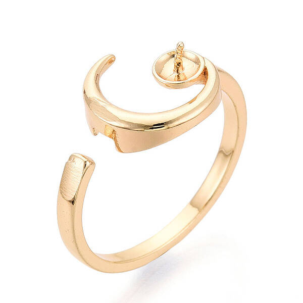 Moon Brass Micro Pave Clear Cubic Zirconia Cuff Ring Settings