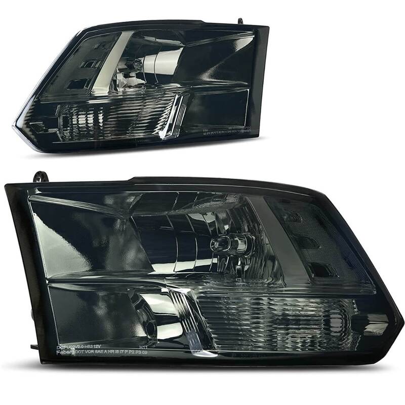 YITAMOTOR® Headlights Assembly Smoke Lens For 2010-2018 Dodge Ram 1500 2500 3500 Quad Lamps