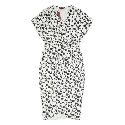 MAX MARA STUDIO Womens Pencil Dress Cream Floral Short Sleeve Midi M