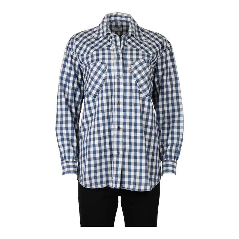 Moschino Checked Shirt - Large Blue Cotton