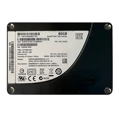 Intel SSDSA2BW080G3H | 320 80GB Multi-Level Cell SATA 3Gb/s 2.5-Inch Solid State Drive