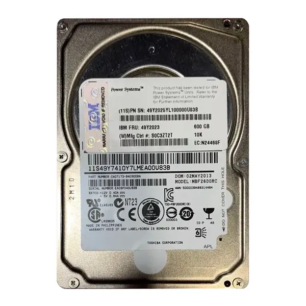 49Y2025 IBM 600GB 6Gb/s SAS 10000 2.5-inch 64MB Hard Drive