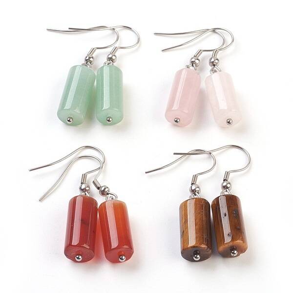 Natural & Synthetic Mixed Stone Dangle Earrings