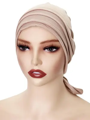 Women's Solid Color Long Scarf Hijab, Layer Ruched Modest Head Wrap for Daily Wear, Fashion Accessories for Women & Girls