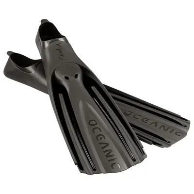 Open Box Oceanic Viper 2 Full Foot Dive Fins - Black/Black - Small - US: 6-7