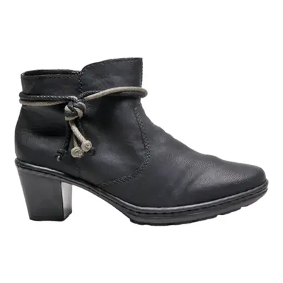 RIEKER Ankle Boots Black Leather Womens UK 5