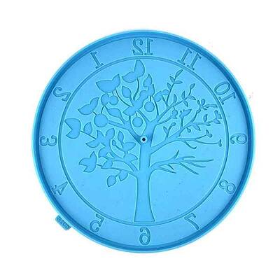 DIY Food Grade Silicone Round with Tree of Life Clock Molds
