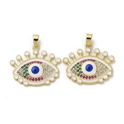 Brass Micro Pave Cubic Zirconia Pendants