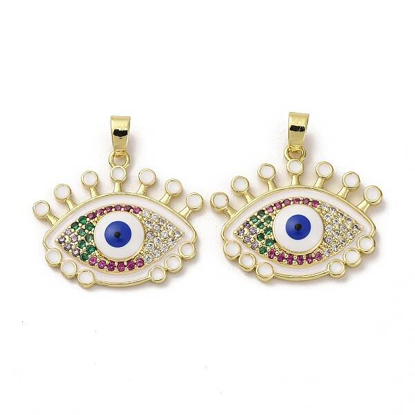 Brass Micro Pave Cubic Zirconia Pendants