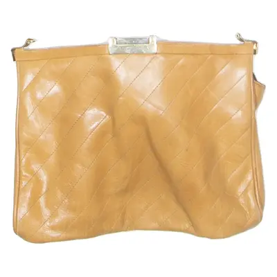 Purse Womens Clutch Bag Beige Leather 90s