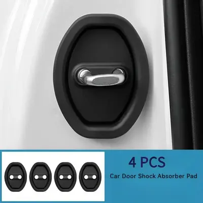 4 PackCar Silicone Door Latch Protective Cover, Vehicle Doors Locks Guard Stopper Set Auto Accessories, Door Lock Protective ...
