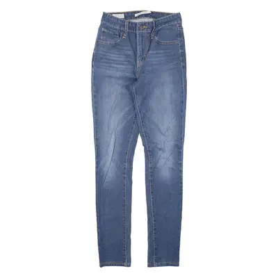 LEVI'S Premium Big E 721 High Rise Jeans Blue Denim Slim Skinny Womens W25 L30
