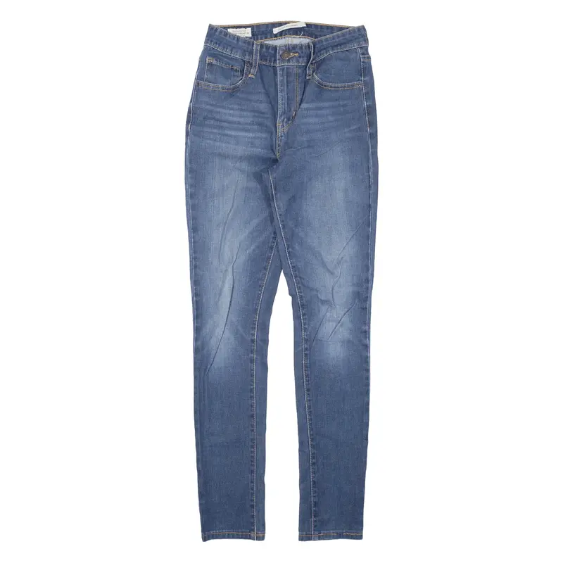 LEVI'S Premium Big E 721 High Rise Jeans Blue Denim Slim Skinny Womens W25 L30