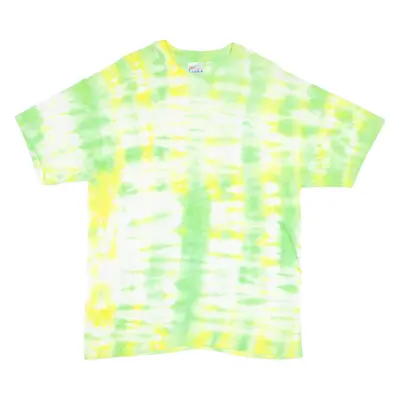 HANES Mens Tie Dye T-Shirt Green Crew Neck L