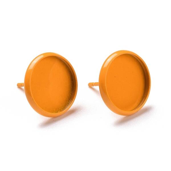 Spray Painted 304 Stainless Steel Stud Earring Findings