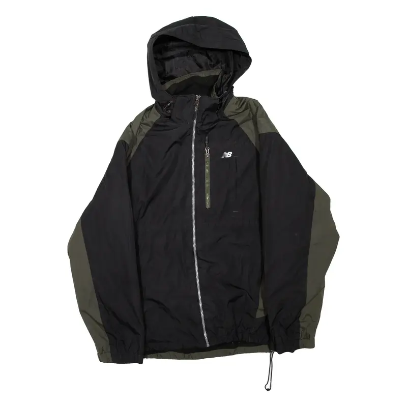 NEW BALANCE Mens Jacket Black Hooded Colourblock L