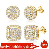 FASACCO Cubic Zirconia Stud Earrings for Men Women CZ Earrings Halo Square Earrings Mens Stud Earrings Set Gift Fashion Jewel...