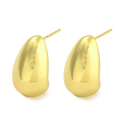 Rack Plating Teardrop Brass Stud Earrings for Women