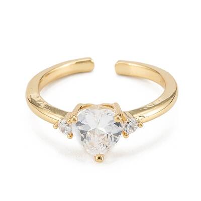 Brass Micro Pave Cubic Zirconia Cuff Rings