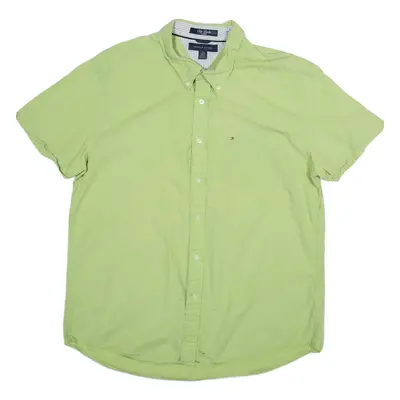 TOMMY HILFIGER Slim Fit Mens Plain Shirt Green XL
