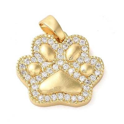 Brass Micro Pave Clear Cubic Zirconia Pendants