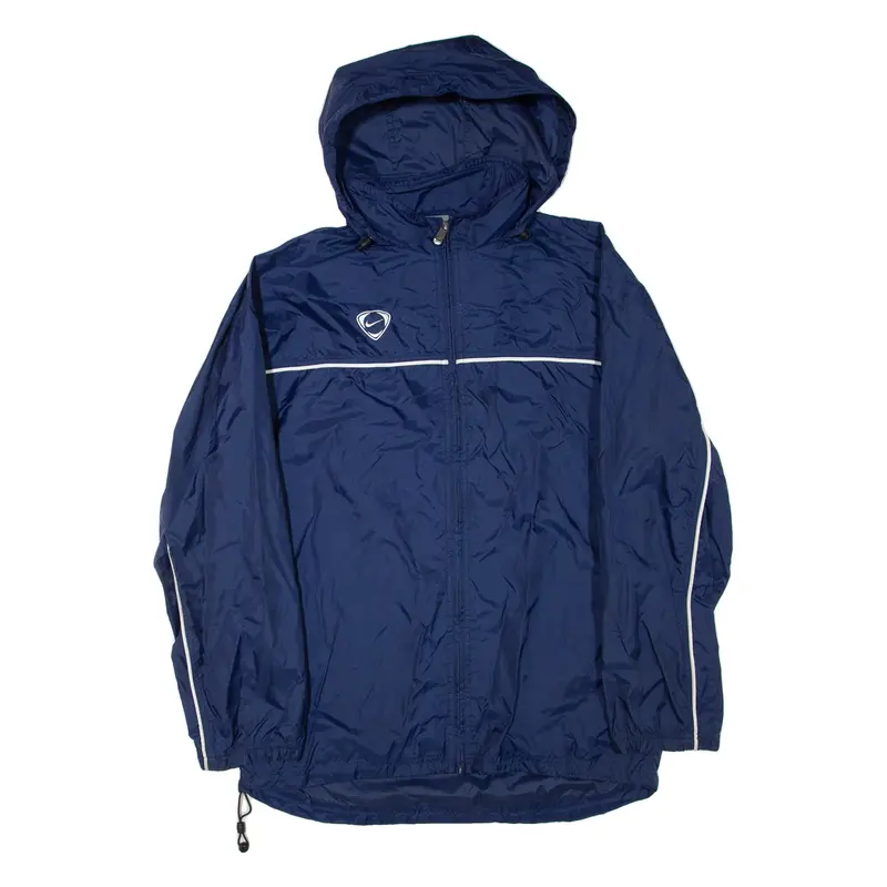 NIKE Mens Rain Jacket Blue Hooded M