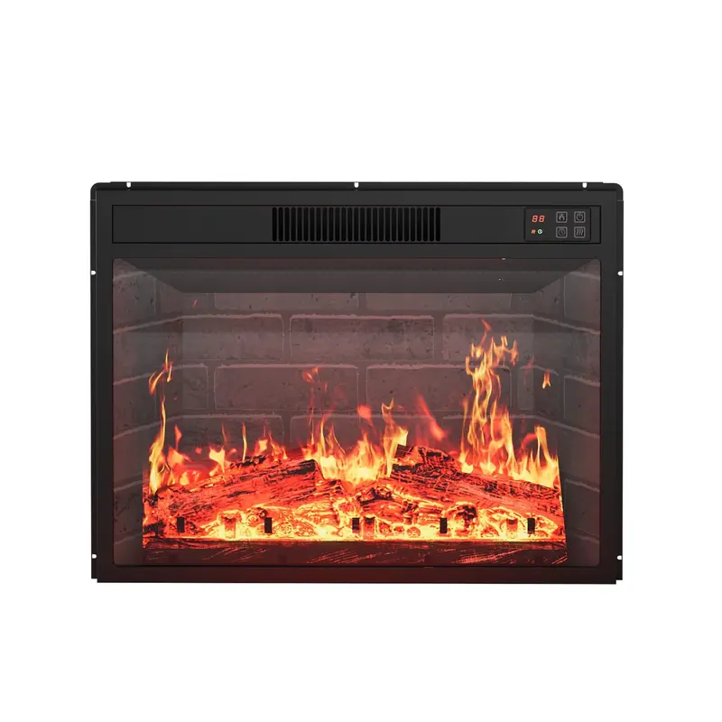 Garvee 23 Electric Fireplace Ultra-Thin Wall Mounted Recessed 12 Flame Colors 750/1500W Heater Log Crystal Decor Remote Touc...