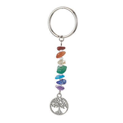 Chakra Natural Gemstone Chips Keychains