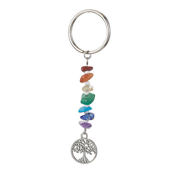 Chakra Natural Gemstone Chips Keychains