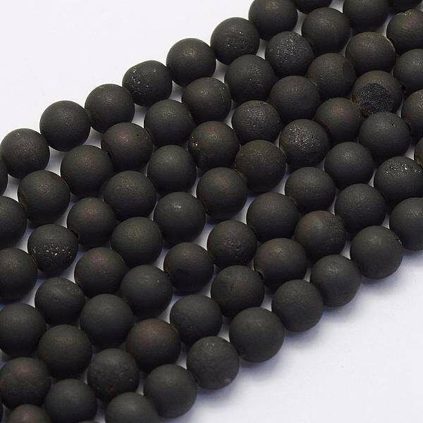 Electroplate Natural Druzy Agate Beads Strands