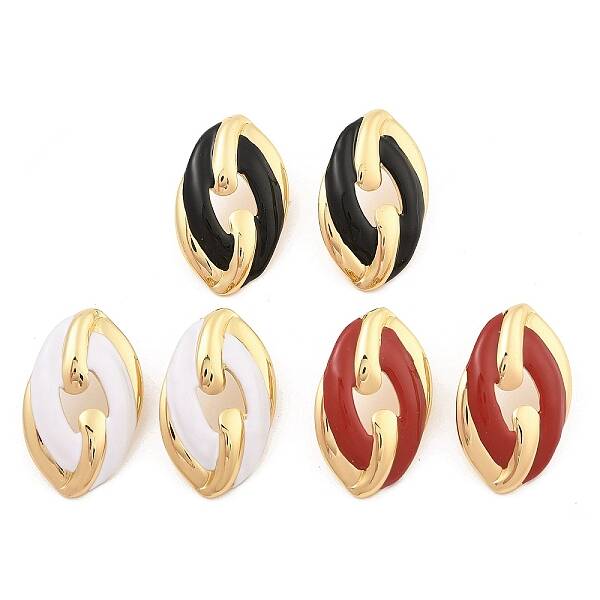 PVD Vacuum Plating Golden 304 Stainless Steel Stud Earrings for Women