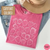 Comfort Colors Cottagecore Shirt for Women Strawberry Shirt Strawberry Lover Gift for Gardener Tshirt Fruit Tee Botanical Shi...
