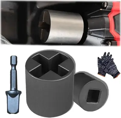 Heavy-Duty 1/2 Inch Drive Socket Adapter for Scissor Jack Universal RV Maintenance Tool Rust-Resistant Power Drill Adapter wi...