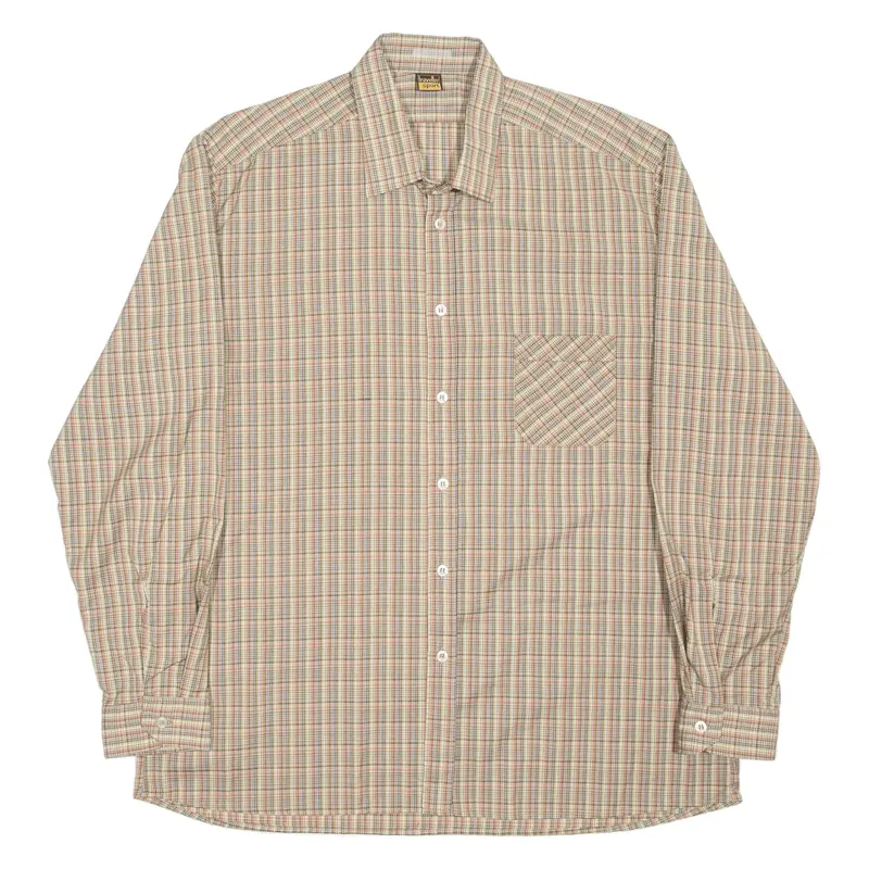 TRAVELLER SPORT Shirt Orange Plaid Long Sleeve Mens XL