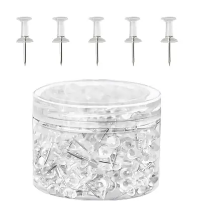 Clear Thumb Tack Set, 100pcs/box Transparent Plastic Head Thumb Tack, Multifunctional Pushpin for Bulletin Board, Soft Board,...