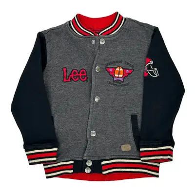 Age 4 Years Lee Graphic Varsity Jacket - XS Grey Cotton Blend
