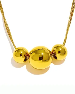18K Gold Link Pendant Necklace - Interlocked