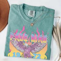 Comfort Colors Free Bird Shirt , Old School Band T-shirt, Retro Music Shirt, Rock Band Tee, Oversized Trendy Shirts for Women