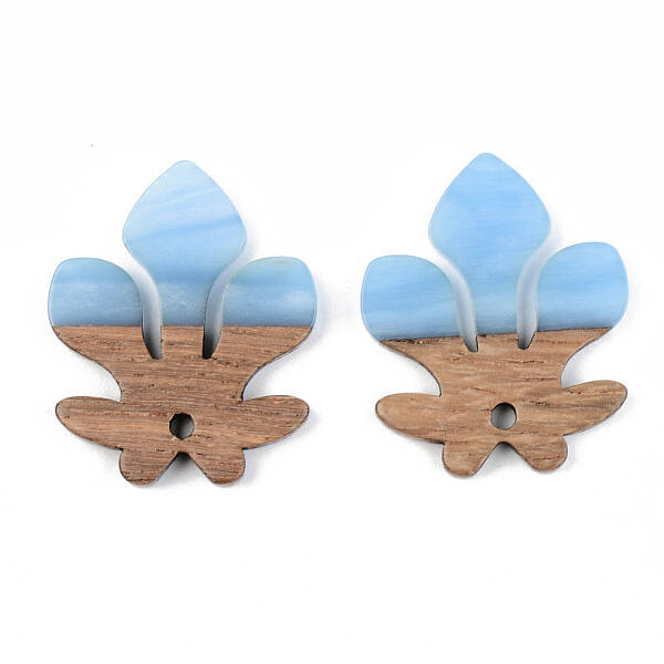 Opaque Resin & Walnut Wood Pendants