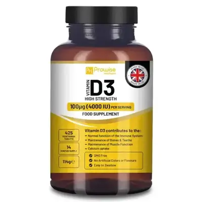 Vitamin D3 4000 IU High Strength I 425 Vegetarian Micro Tablets (14 Months Supply) I Vitamin D3 Supplement for Immune Support...