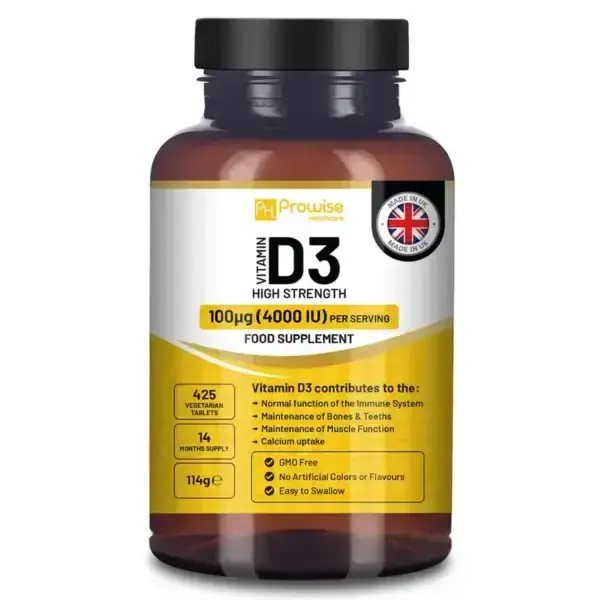 Vitamin D3 4000 IU High Strength I 425 Vegetarian Micro Tablets (14 Months Supply) I Vitamin D3 Supplement for Immune Support...