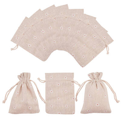 Polycotton(Polyester Cotton) Packing Pouches Drawstring Bags